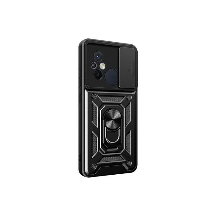 Odolné puzdro na Motorola E20/E30/E40 Camshield Ring Armor čierne