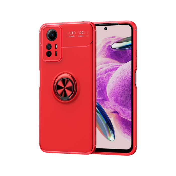 Plastové puzdro na Xiaomi Redmi Note 12S Metal Ring červené
