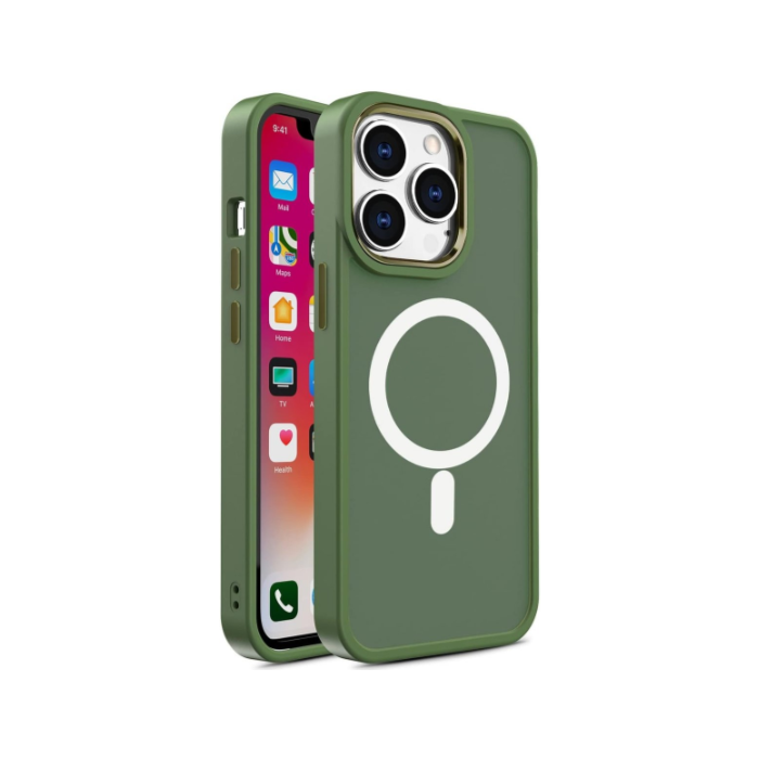 Odolné puzdro na Apple iPhone 13 Armored MagSafe Color Matte zelené