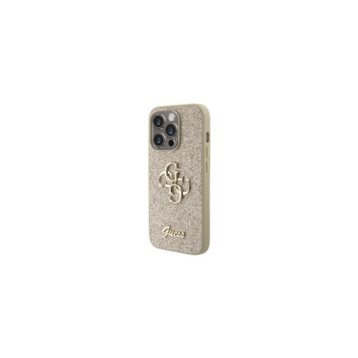 Guess PU Fixed Glitter 4G Metal Logo Apple iPhone 15 Pro GUHCP15LHG4SGD Gold