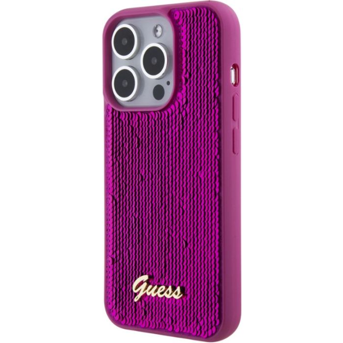 Guess Sequin Script Logo Apple iPhone 15 Pro GUHCP15LPSFDGSF Magenta