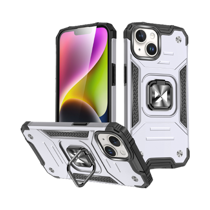 Odolné puzdro na Apple iPhone 15 Ring Armor Rugged strieborné