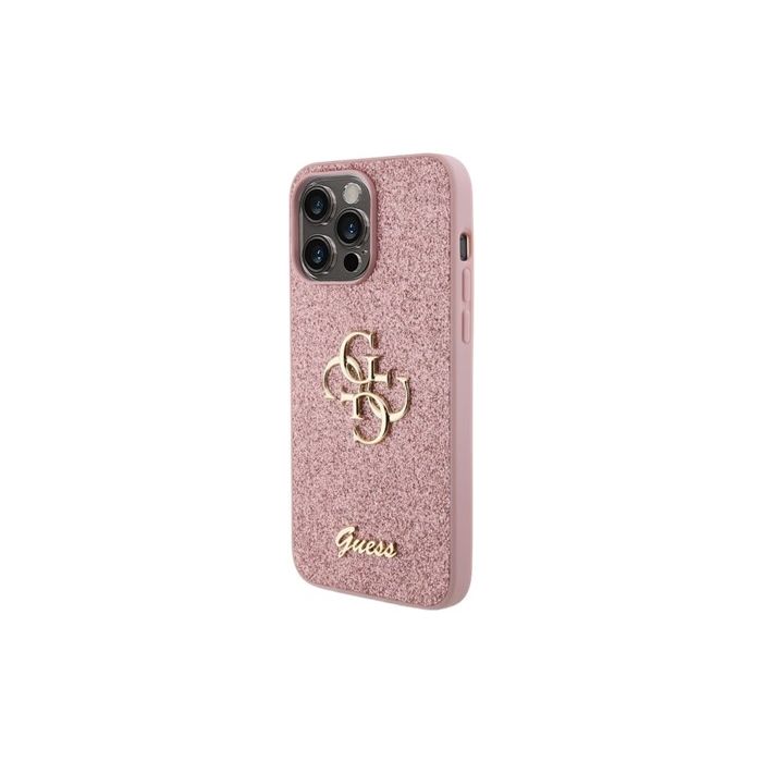 Guess PU Fixed Glitter 4G Metal Logo Apple iPhone 15 Pro Max GUHCP15XHG4SGP Pink