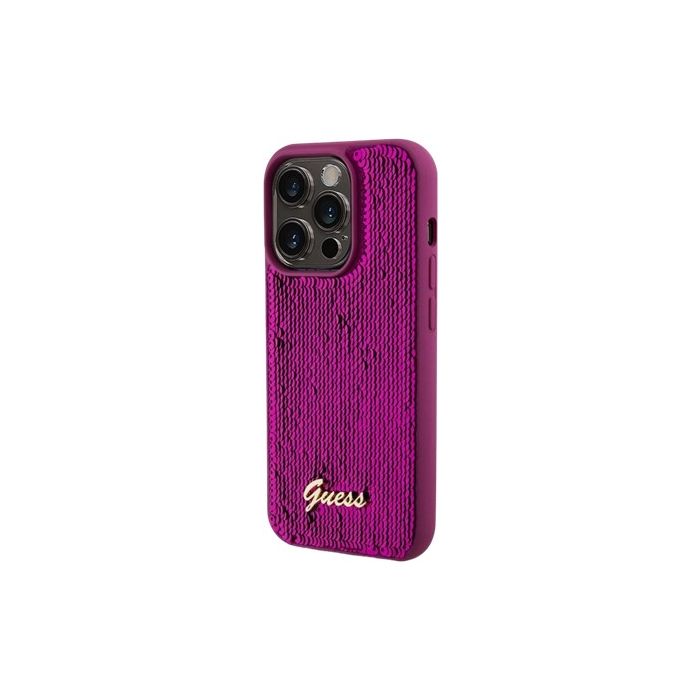 Guess Sequin Script Logo Apple iPhone 15 GUHCP15SPSFDGSF Magenta
