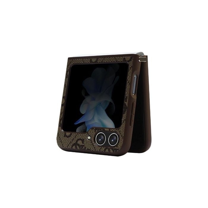 Guess 4G PU Leather Triangle Samsung Galaxy Z Flip5 5G F731 GUHCZF5P4TDPW Brown