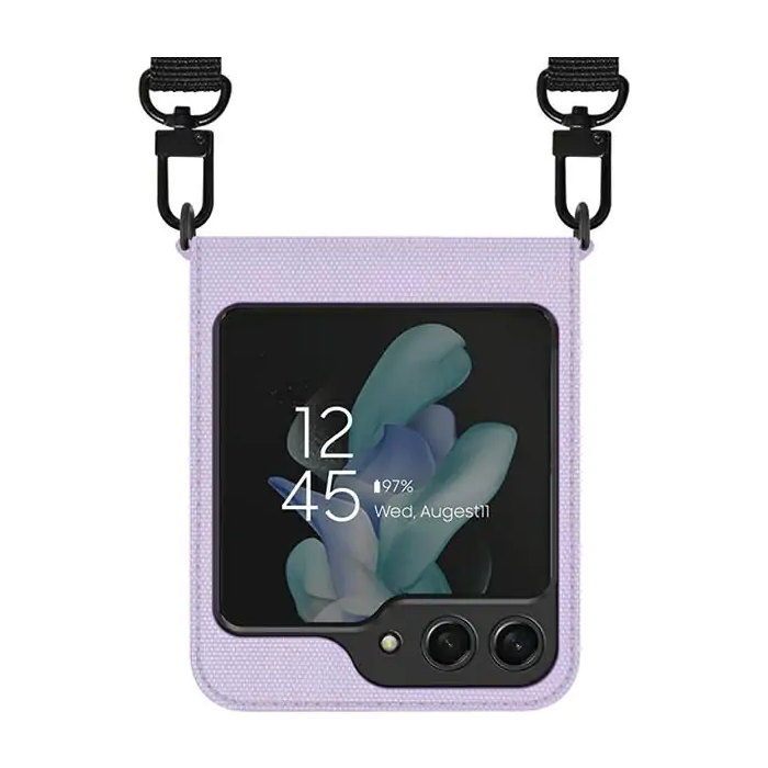 Diárové puzdro na Samsung Galaxy Z Flip5 5G F731 Araree Canvas Diary purple