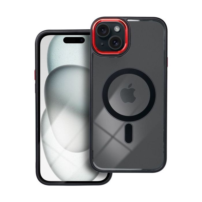 COLOR EDGE MAG COVER MagSafe Apple iPhone 15 black red