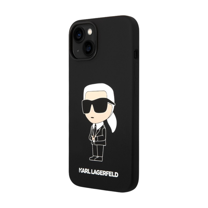 Silikónové puzdro Karl Lagerfeld na Apple iPhone 15 KLHCP15SSNIKBCK Liquid Silicone Ikonik NFT čierne