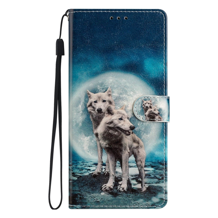 Diárové puzdro na Motorola Moto E13 Wolves Book modré