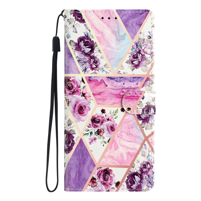 Diárové puzdro na Xiaomi Redmi 9C/10A Marble Book fialové