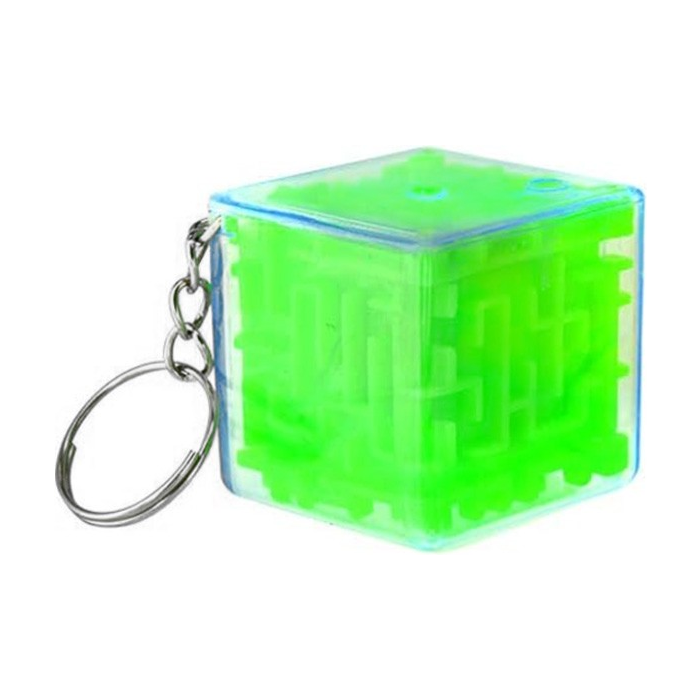 Prívesok na kľúče, kocka labyrint zelená