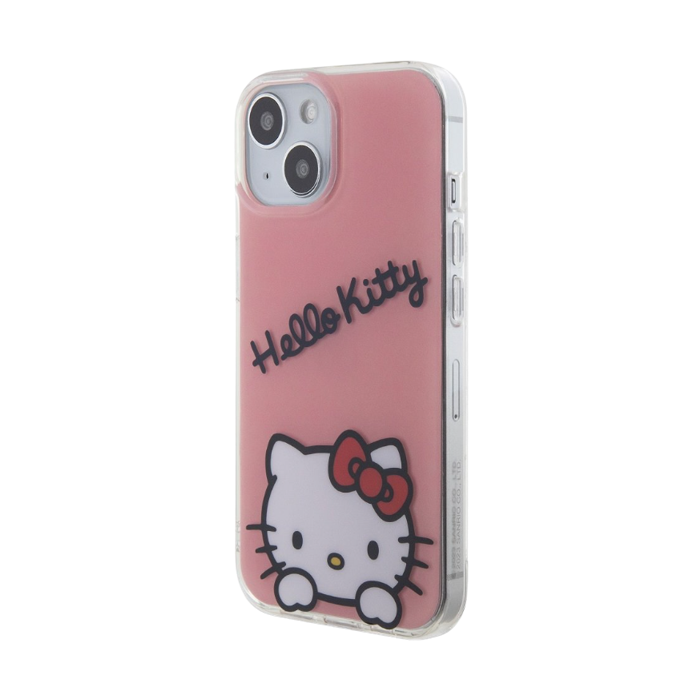 Plastové puzdro Hello Kitty na Apple iPhone 15 HKHCP15SHKDSP IML Daydreaming Logo ružové
