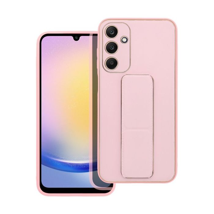 Obal LEATHER Case Kickstand Samsung Galaxy A25 5G A256 pink