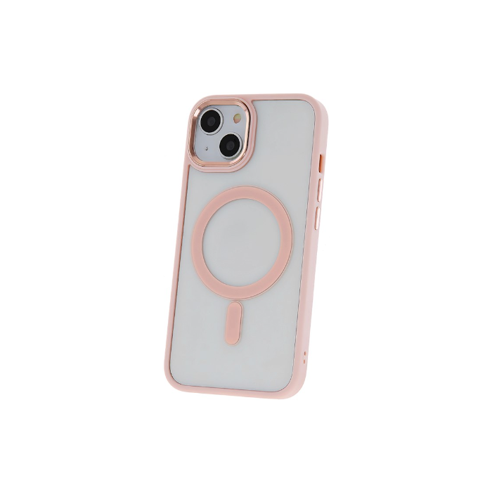 Silikónové puzdro na Apple iPhone 13 Pro Satin Clear Mag ružové