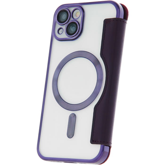 Diárové puzdro na Apple iPhone 15 Smart Chrome Mag fialové