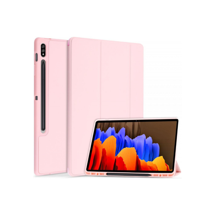 Diárové puzdro na Samsung Galaxy Tab S7 FE 5G T730 12.4", Tech-Protect SmartCase SC Pen ružové
