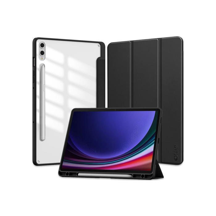 Diárové puzdro na Samsung Galaxy Tab S9 FE+ Plus Tech-Protect SmartCase Pen Hybrid čierne