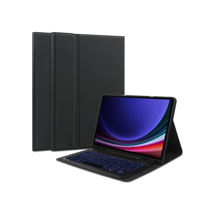 Diárové puzdro na Samsung Galaxy Tab S9 FE+ Plus Tech-Protect SmartCase Pen + klávesnica, čierne