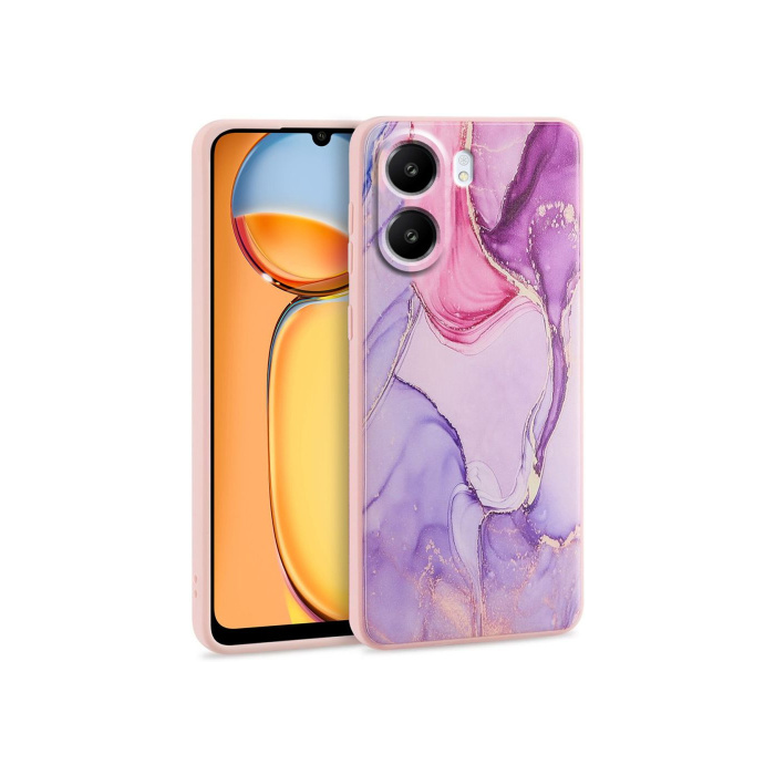 Silikónové puzdro na Xiaomi Redmi 13C/POCO C65 Tech-Protect Mood marble fialové