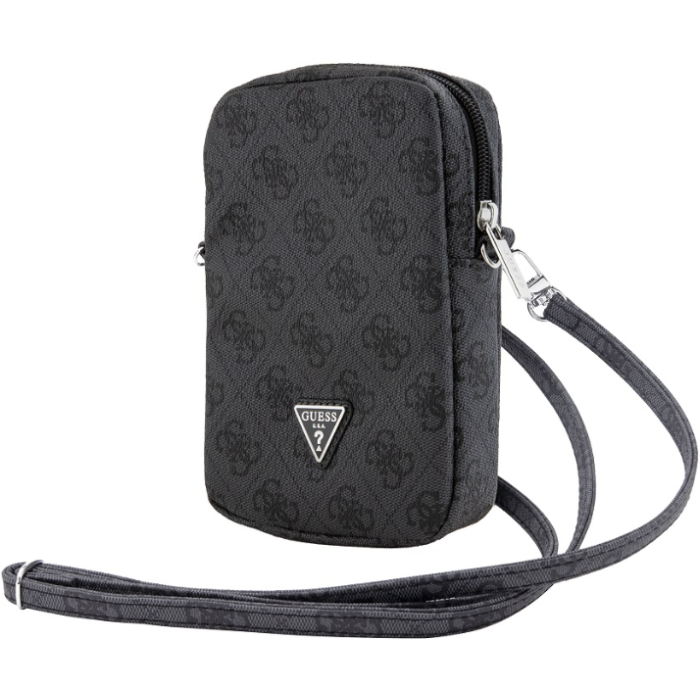Univerzálne puzdro Guess na smartfón GUWBZP4GFTSK PU 4G Triangle Logo Walltet Phone Bag Zipper čierne