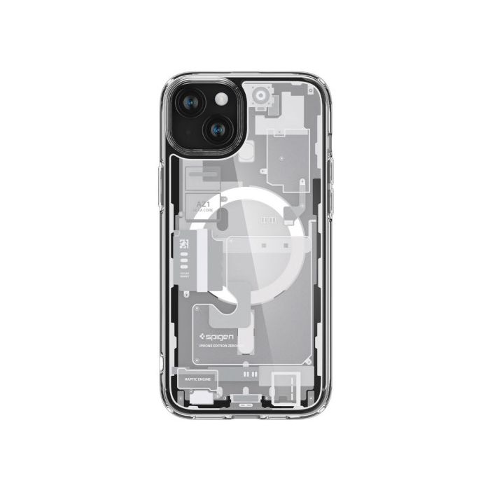 Odolné puzdro na Apple iPhone 15 Spigen Ultra Hybrid Mag MagSafe Zero One biele