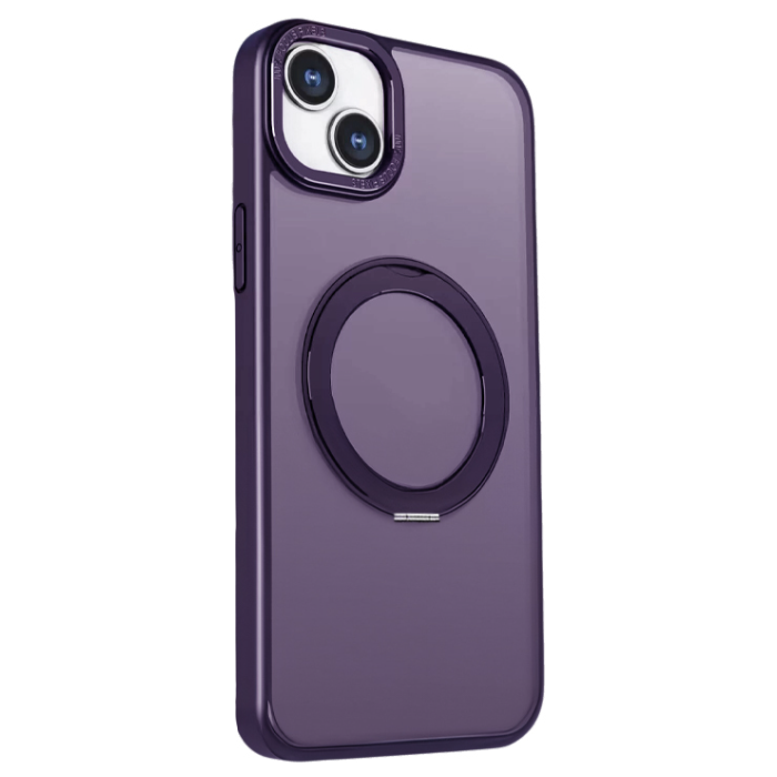 Plastové puzdro na Apple iPhone 13 Pro Max Mag Ring Rotating fialové