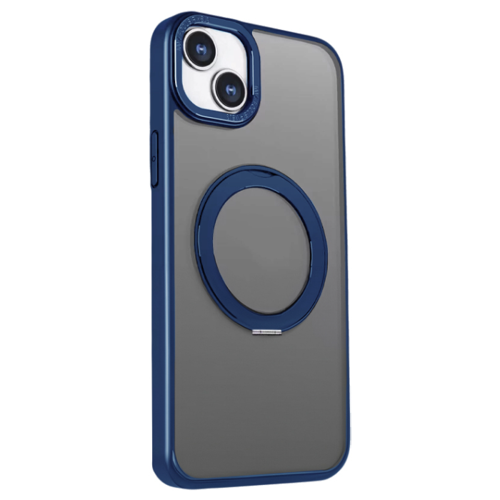 Plastové puzdro na Apple iPhone 13 Pro Max Mag Ring Rotating modré
