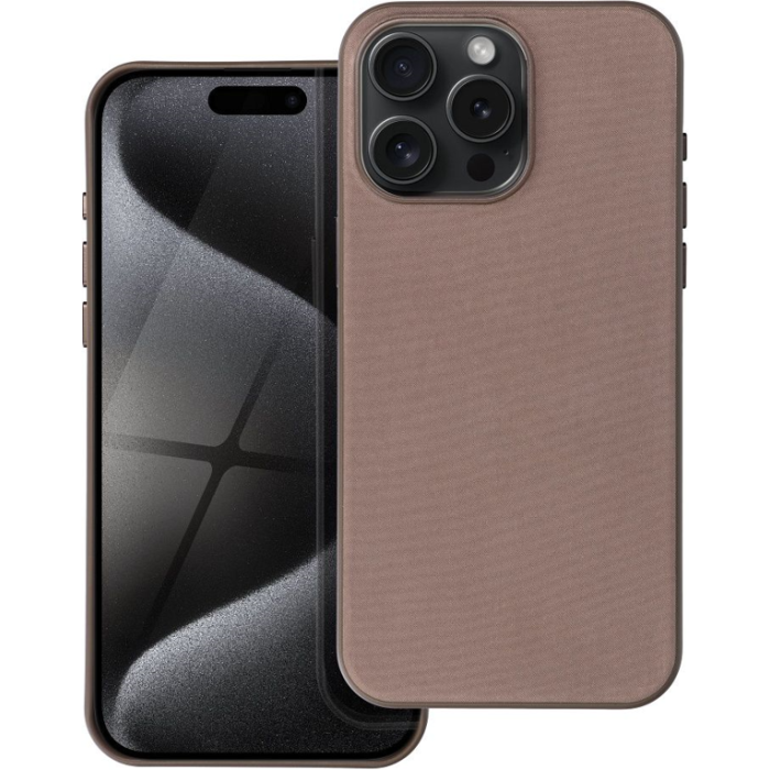 Plastové puzdro na Apple iPhone 15 Pro Woven Mag Cover hnedé