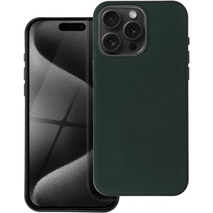 Plastové puzdro na Apple iPhone 15 Pro Max Woven Mag Cover zelené