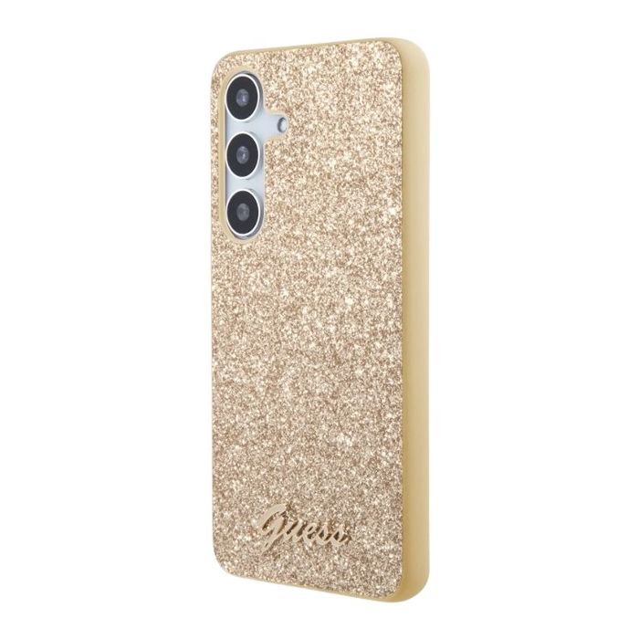 Guess PC/TPU Glitter Flakes Metal Logo Samsung Galaxy S24+ 5G S926 GUHCS24MHGGSHD Gold