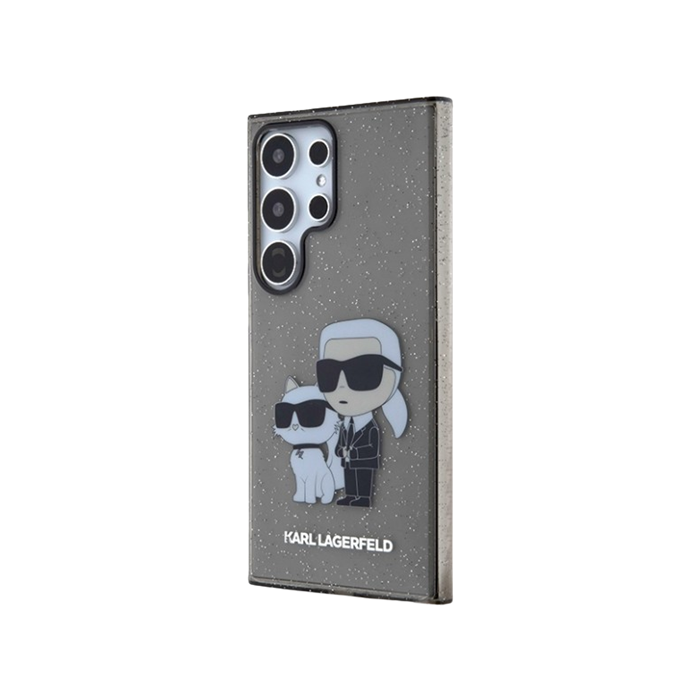 Plastové puzdro Karl Lagerfeld na Samsung Galaxy S24 Ultra 5G S928 KLHCS24LHNKCTGK IML Glitter Karl and Choupette NFT čierne