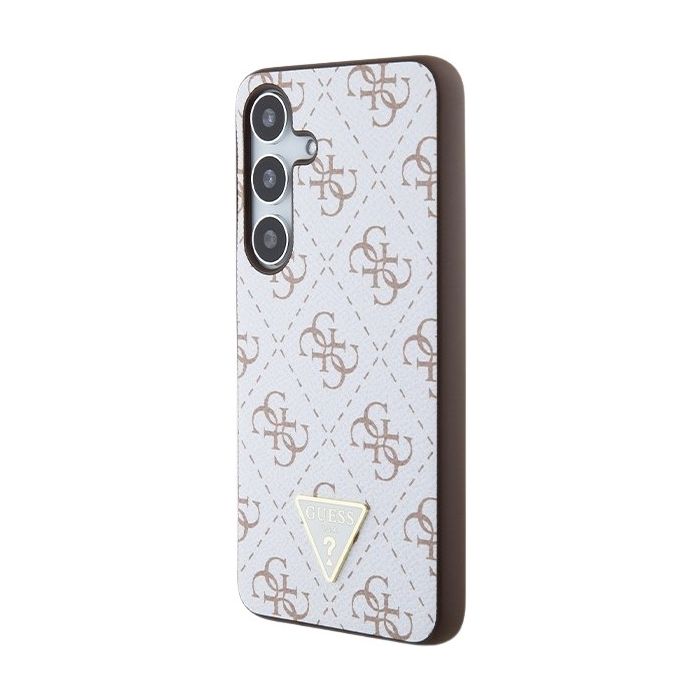 Guess PU Leather 4G Triangle Metal Logo Samsung Galaxy S24 5G S921 GUHCS24SPG4GPH White