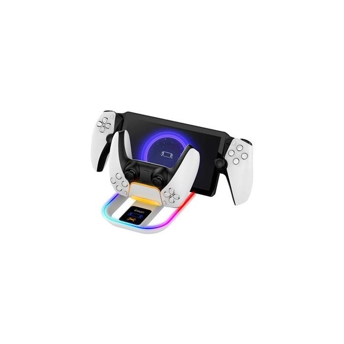 iPega P5P11 Charger Dock s RGB 2v1 pre Playstation Portal Remote Player a PS5 Ovladač White