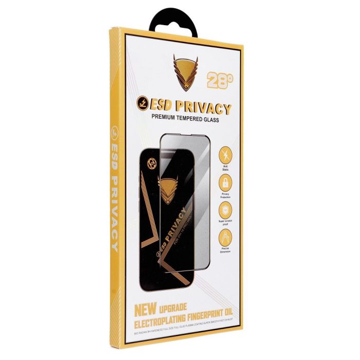 Sklo OG Premium Privacy/Antispy iPhone 14 Pro celotvárové - čierne