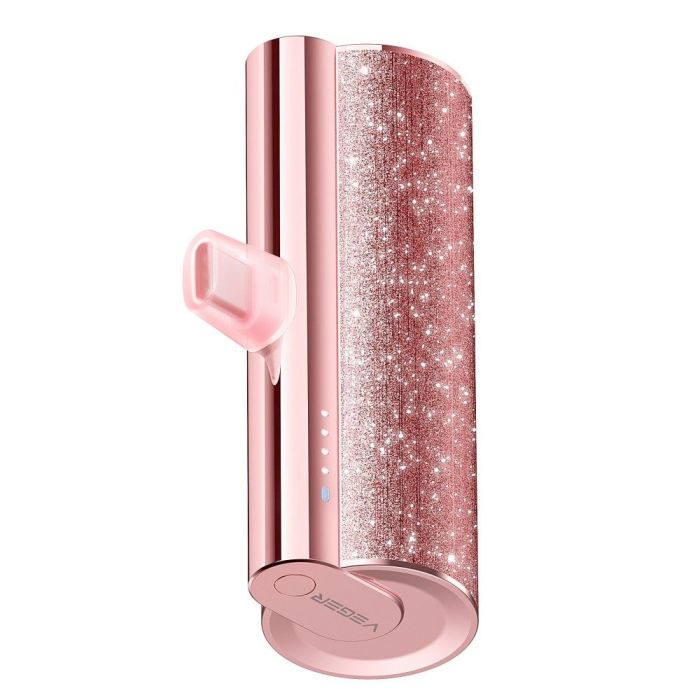 Núdzový Powerbank VEGER PlugOn - 5000mAh with build connector for Lightning 8-pin PD 12W - fialovo-zlatý