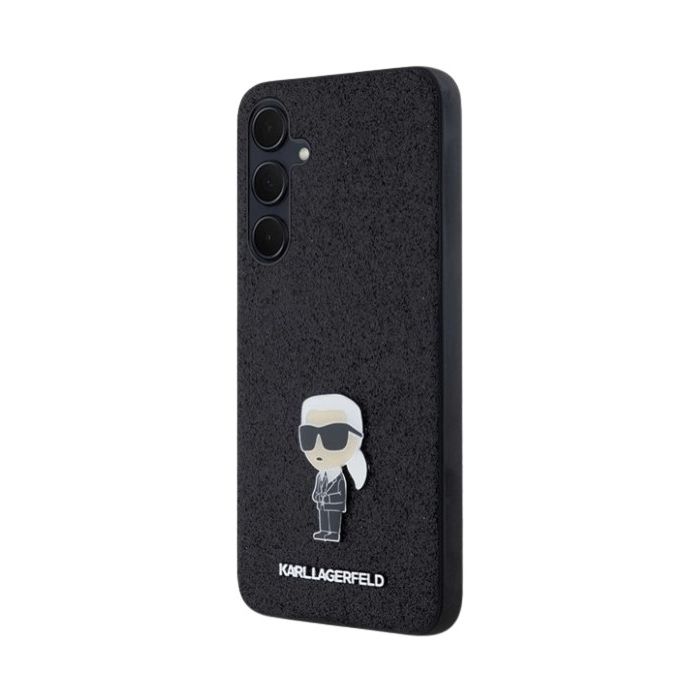 Obal Karl Lagerfeld Fixed Glitter Metal Ikonik Logo Metal Pin Samsung Galaxy A55 5G A556 KLHCSA55GKNPSK čierny