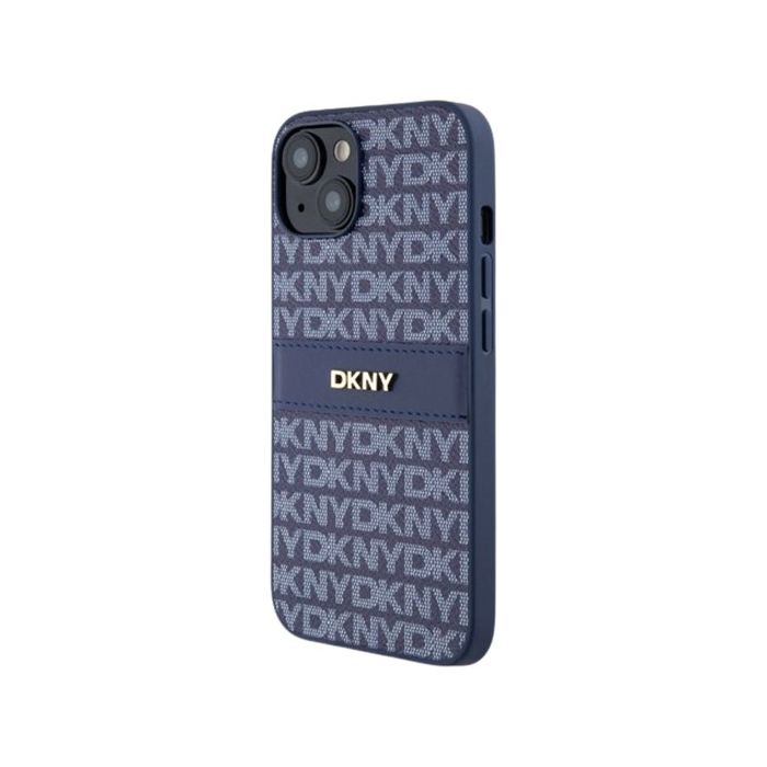 DKNY PU Leather Repeat Pattern Tonal Stripe Apple iPhone 14 DKHCP14SPRTHSLB Blue