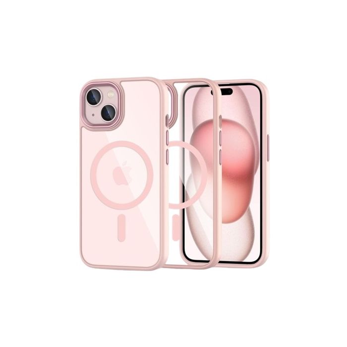 Silikónové puzdro na Apple iPhone 15 Tech-Protect MagMat Silicone MagSafe ružové