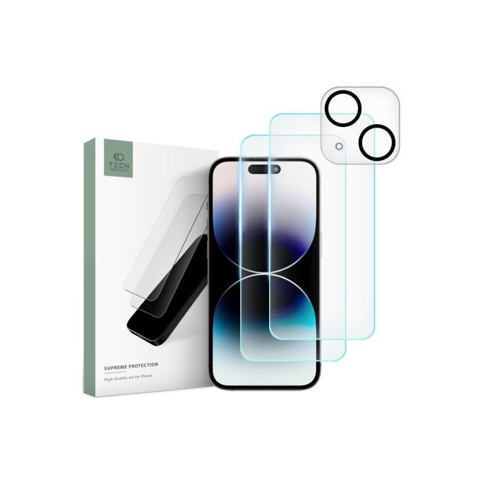 Tvrdené sklo na Apple iPhone 15 Plus/14 Plus Tech-Protect Supreme Set