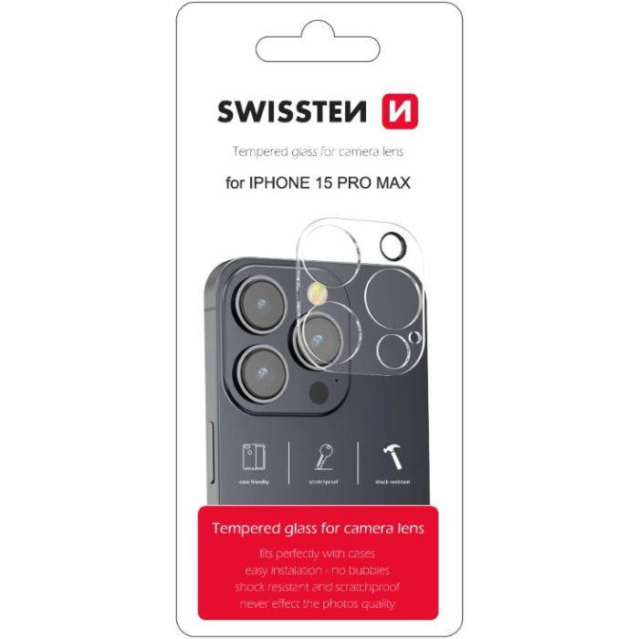 SWISSTEN ochranné sklo na fotoaparát na Apple iPhone 15 Pro Max
