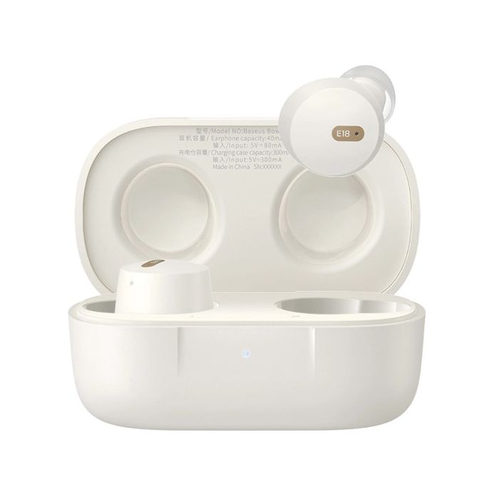 Baseus Bowie E18, TWS ENC IPX4, biele