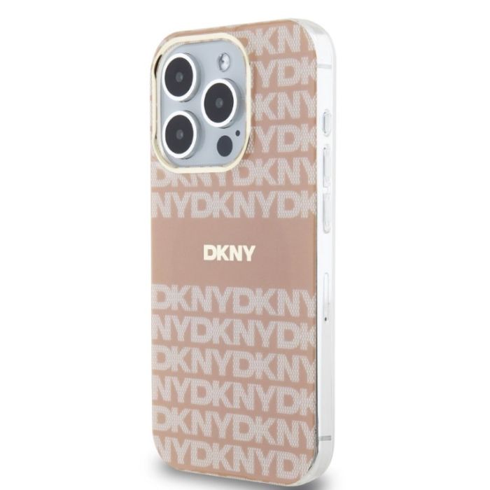Obal DKNY PC/TPU Repeat Pattern Tonal Stripe Magsafe Apple iPhone 13 ružový