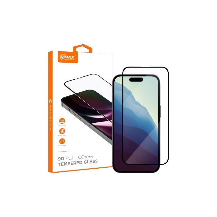 Vmax tempered glass 9D Full Cover Apple iPhone 16 Pro Max black
