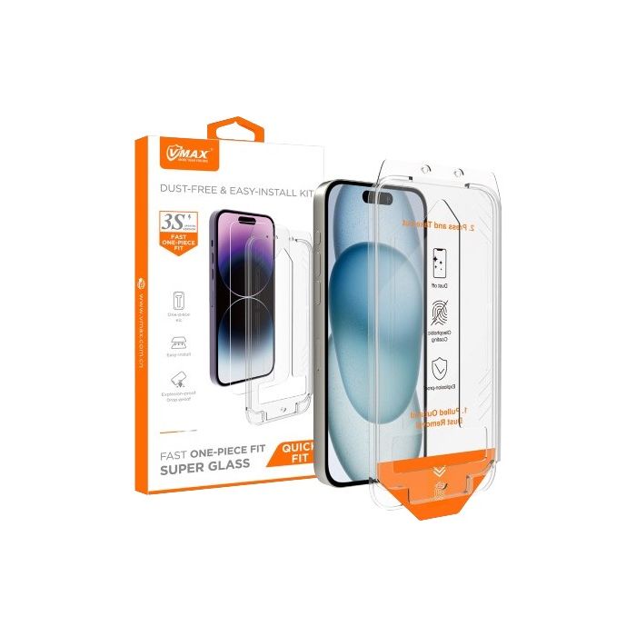 Vmax tempered glass easy install 2,5D Normal Glass Apple iPhone 16 Plus
