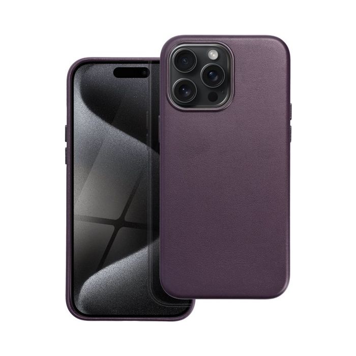 Leather Mag Cover Apple iPhone 16 dark violet