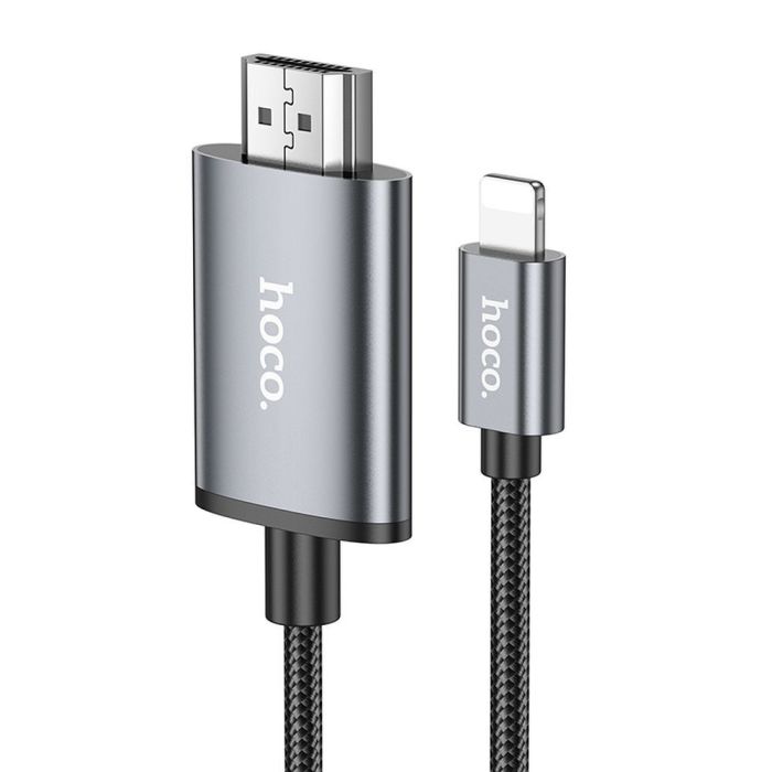 Kábel HOCO Lightning 8 pin/HDMI 1080p UA27 2 m metal gray