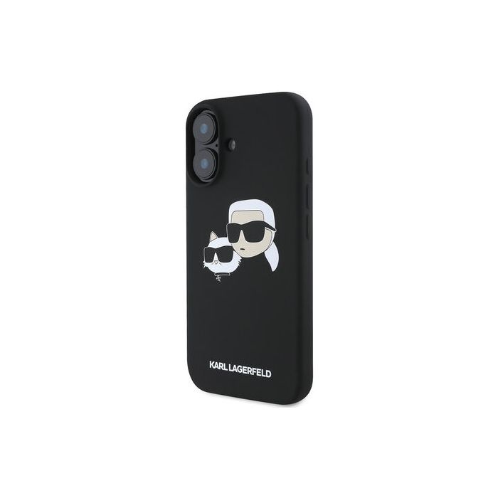 Obal Karl Lagerfeld Liquid Silicone Double Heads MagSafe Apple iPhone 16 KLHMP16SSKCHPPLK čierny