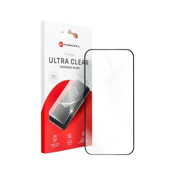 Forcell Ultra Clear Glass Apple iPhone 16 black