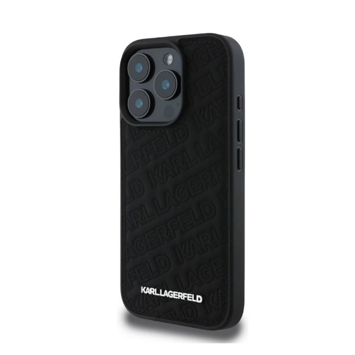 Obal Karl Lagerfeld PU Quilted Pattern Apple iPhone 16 Pro KLHCP16LPQKPMK čierny