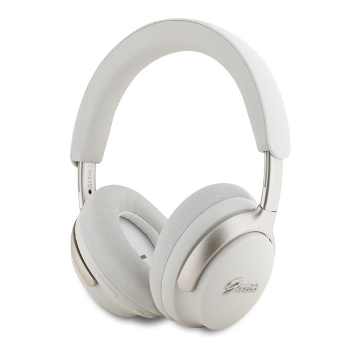 Guess PU Leather Script Logo ANC/ENC bezdrôtové slúchadlá GUBHC22PSFCSME biele